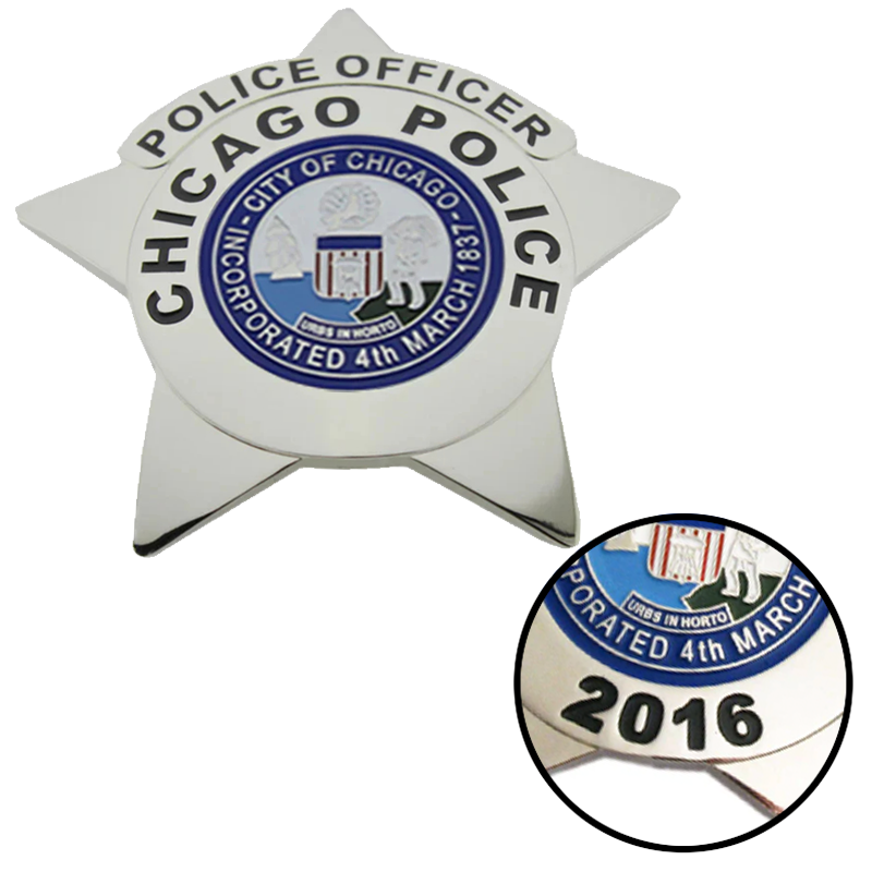 CPD Chicago Police Officer Badge Replica Movie Props Number Customizable