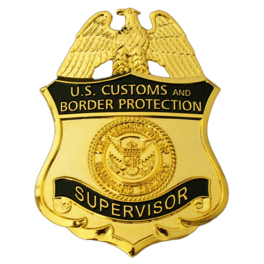 US CBP Supervisor Badge Solid Copper Replica Movie Props