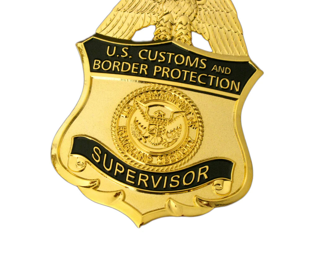 US CBP Supervisor Badge Solid Copper Replica Movie Props