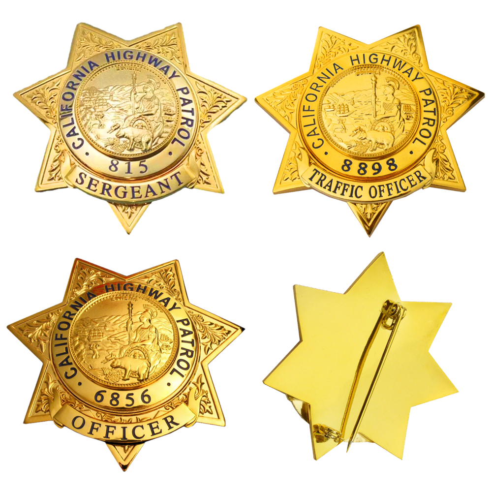 US CHP California Highway Patrol Badge Set Replica Movie Props