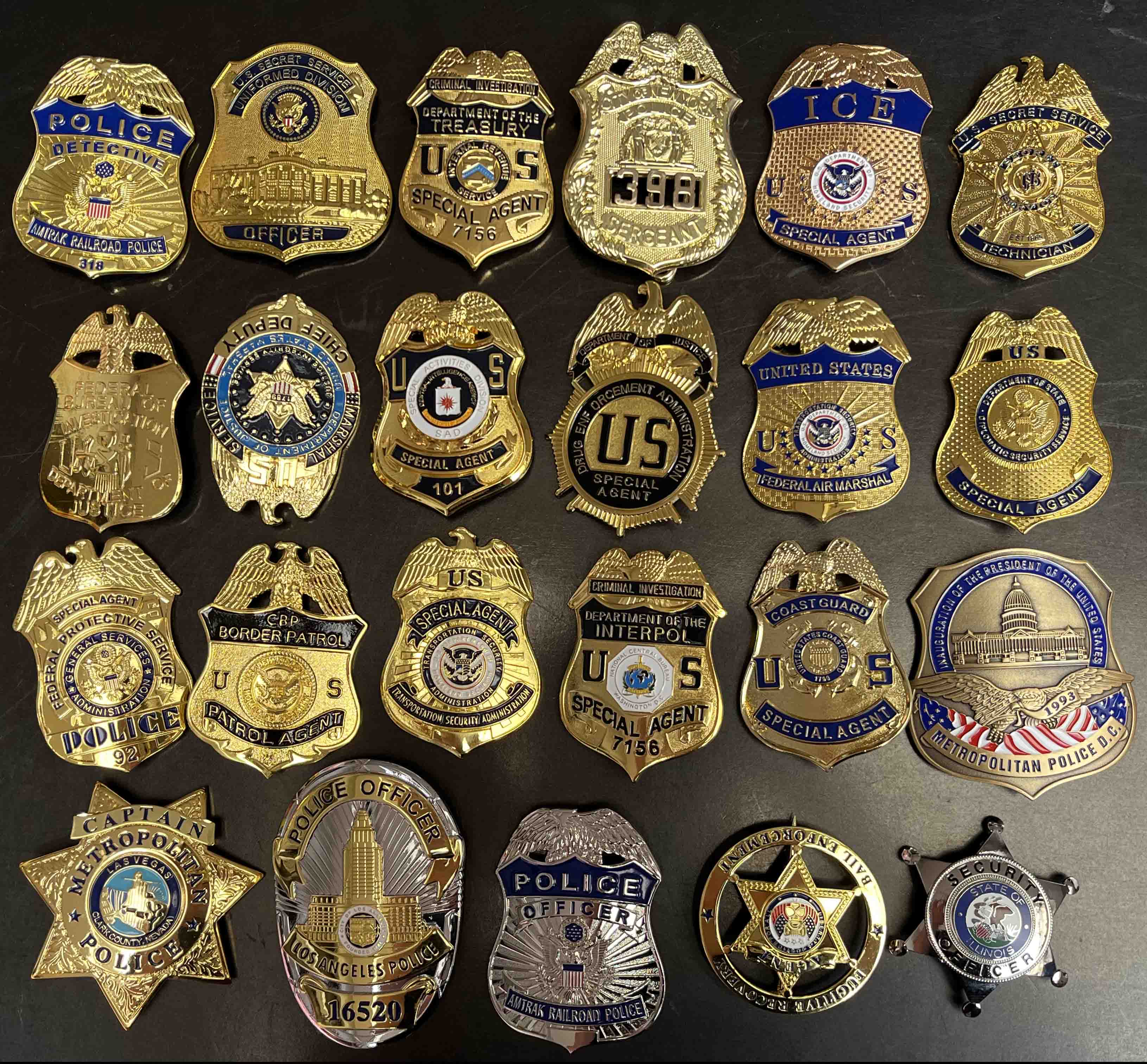 US United States LA Los Angeles Police Officer Badges Set