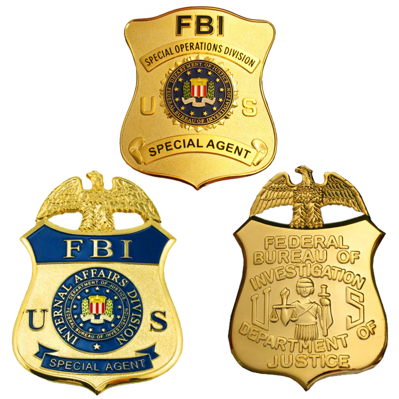 3 Fbi Badge Set Replica Movie Props