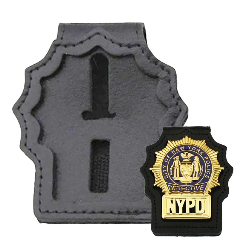 Genuine Leather Inset Type Holder/ Holster/ Wallet For NYPD Detective Police Badge